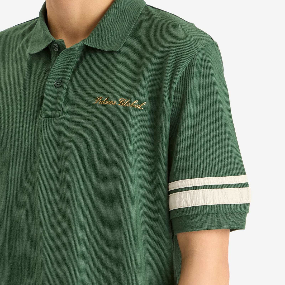 Palmes Men's Global Pique Polo Shirt in Dark Green