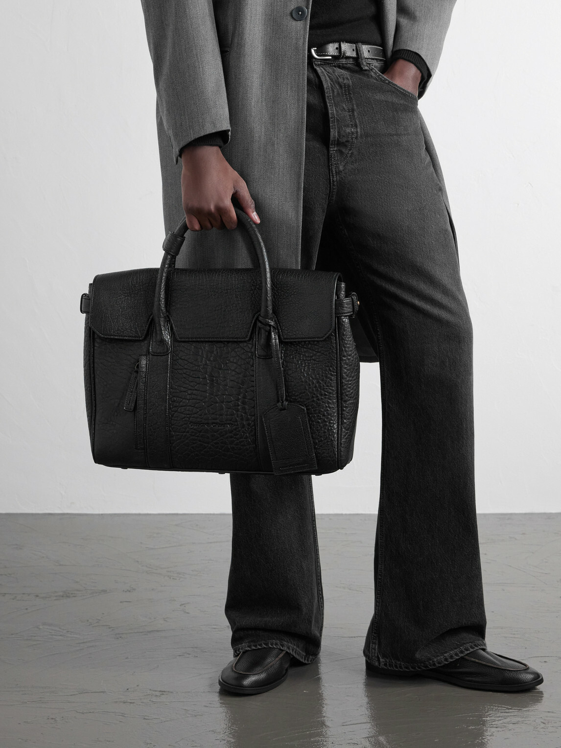 Officine Creative - Bostonian/005 Logo-Embossed Croc-Effect Leather Briefcase - Black