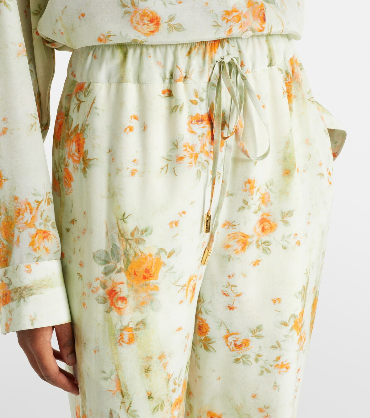 McQueen Floral wide-leg pants