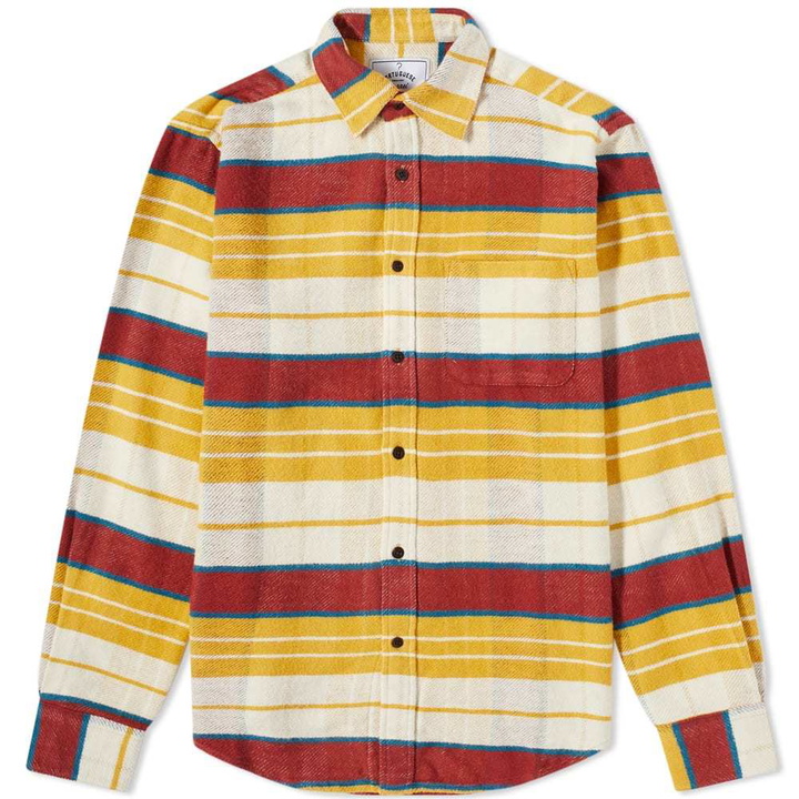 Photo: Portuguese Flannel Happy Stripe Overshirt