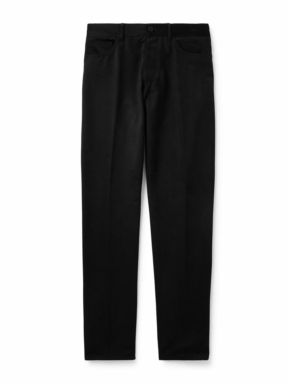 Rubinacci - Straight-Leg Cotton-Moleskin Trousers - Black