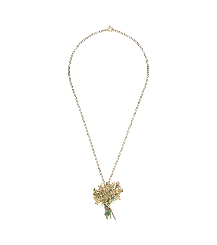 Photo: Yvonne Léon Broche Mimosa 9kt and 18kt gold pendant necklace with gemstones