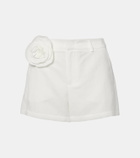 Blumarine Floral-appliqué gabardine shorts
