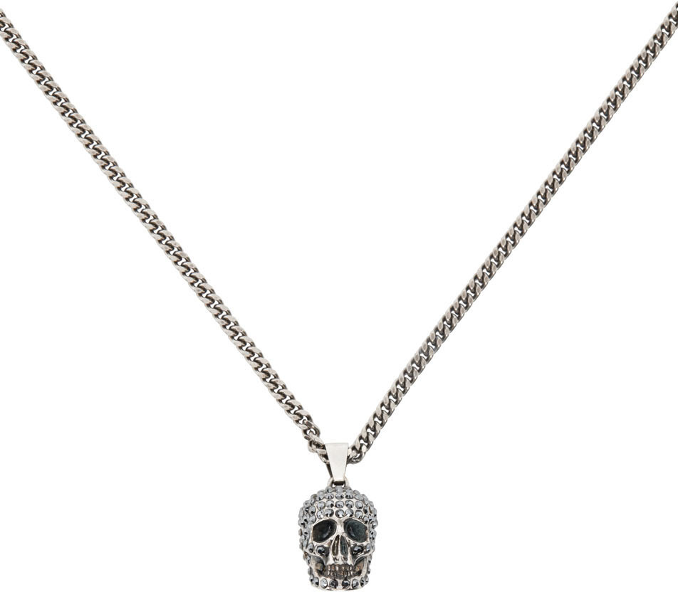 Alexander McQueen Gunmetal Skull Necklace