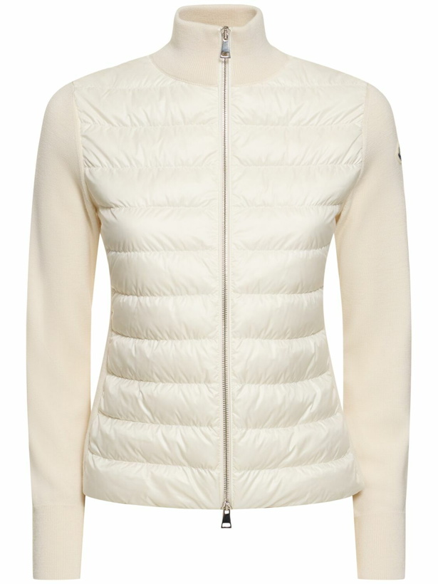 Photo: MONCLER Padded Wool Blend Down Cardigan