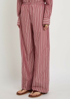 Faithfull The Brand Tone Striped Straight-leg Cotton Trousers Red
