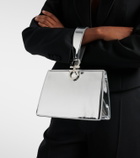 Ferragamo Gancini Small metallic leather clutch