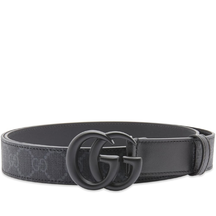 Photo: Gucci Men's GG Supreme Buckle Belt in Black