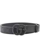 Gucci Men's GG Supreme Buckle Belt in Black
