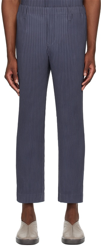 Photo: HOMME PLISSÉ ISSEY MIYAKE Navy Tailored Pleats 2 Trousers