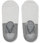 N/A - Colour-Block Mélange Stretch Cotton-Blend No-Show Socks - Gray