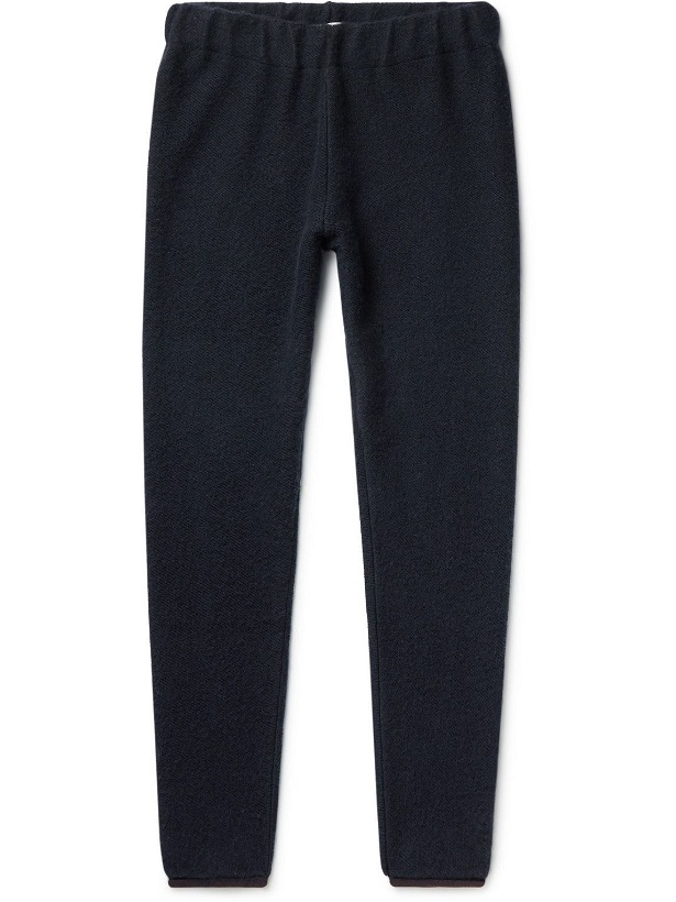 Photo: The Row - Endecott Slim-Fit Tapered Knitted Sweatpants - Blue