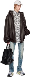 Balenciaga Brown Taxi Leather Jacket