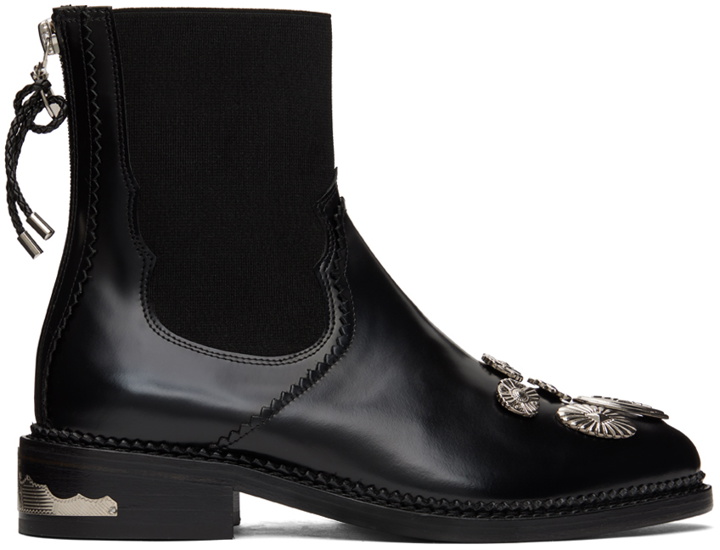 Photo: Toga Pulla SSENSE Exclusive Black Polido Ankle Boots