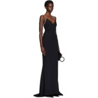 TOM FORD Black Crystal Chain Satin Maxi Evening Dress