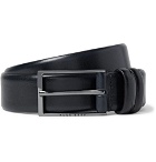 Hugo Boss - 3.5cm Black Carmello Leather Belt - Navy
