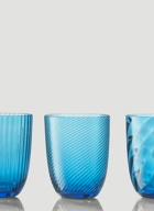 Set of Six Idra Water Glass in Blue