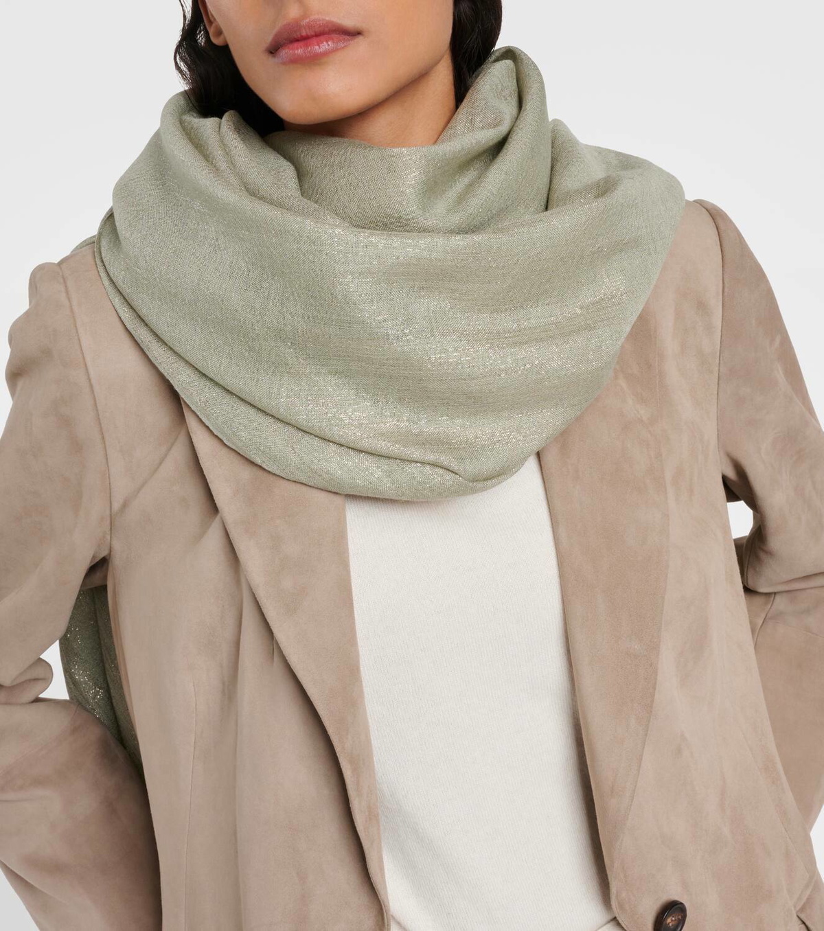 Brunello Cucinelli Cashmere and silk-blend scarf Brunello