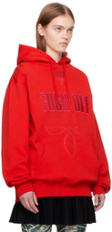 VTMNTS Red Embroidered Hoodie