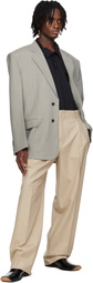 RECTO Gray Oversize Single Breasted Blazer