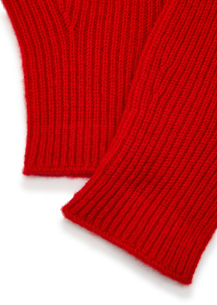 Toteme Ribbed Cashmere Gloves - Red - One Size
