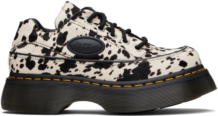 Photo: Dr. Martens Black & White Buzz 5-Eye Dalmatian Hair On Leather Derbys