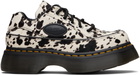 Dr. Martens Black & White Buzz 5-Eye Dalmatian Hair On Leather Derbys