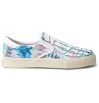 AMIRI - Skel-Toe Tie-Dye Canvas and Leather Slip-On Sneakers - Blue