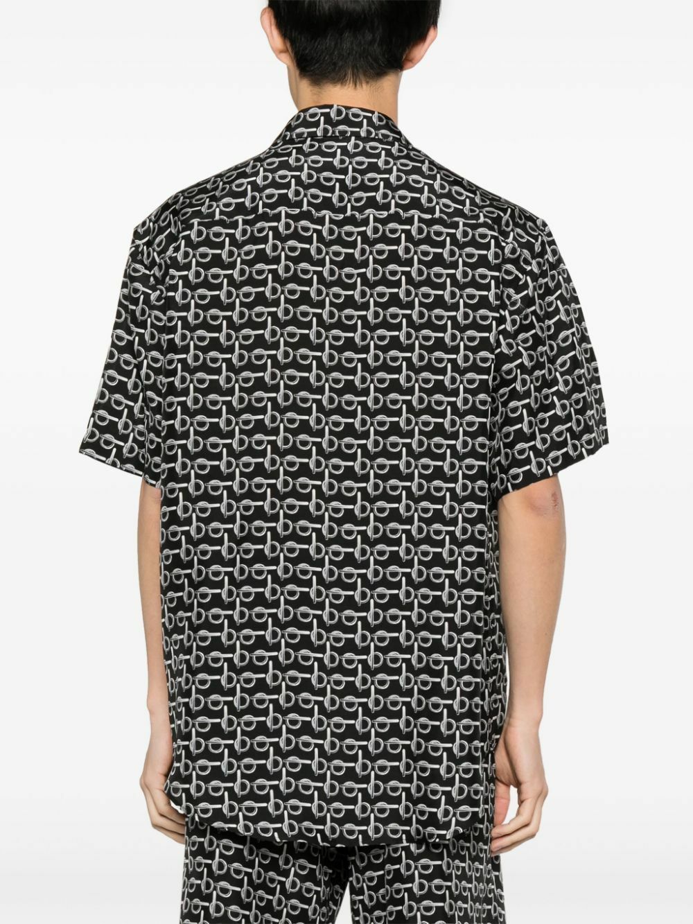 Burberry Black B-Print Silk Shirt