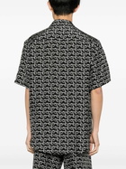 Burberry Black B-Print Silk Shirt