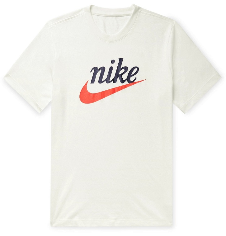 Photo: Nike - Sportswear Heritage Logo-Print Cotton-Blend Jersey T-Shirt - White