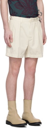 Dries Van Noten Off-White Pleated Shorts