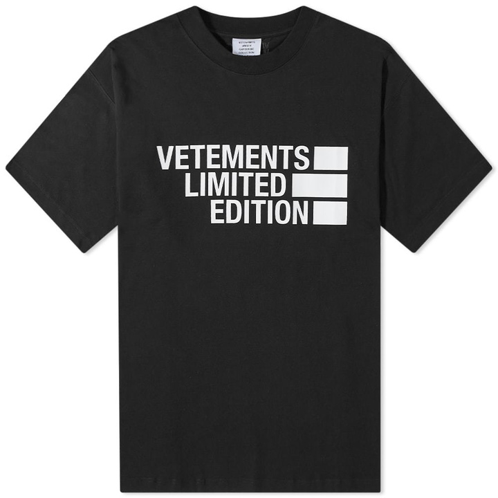 Photo: VETEMENTS Big Logo Limited Edition Tee