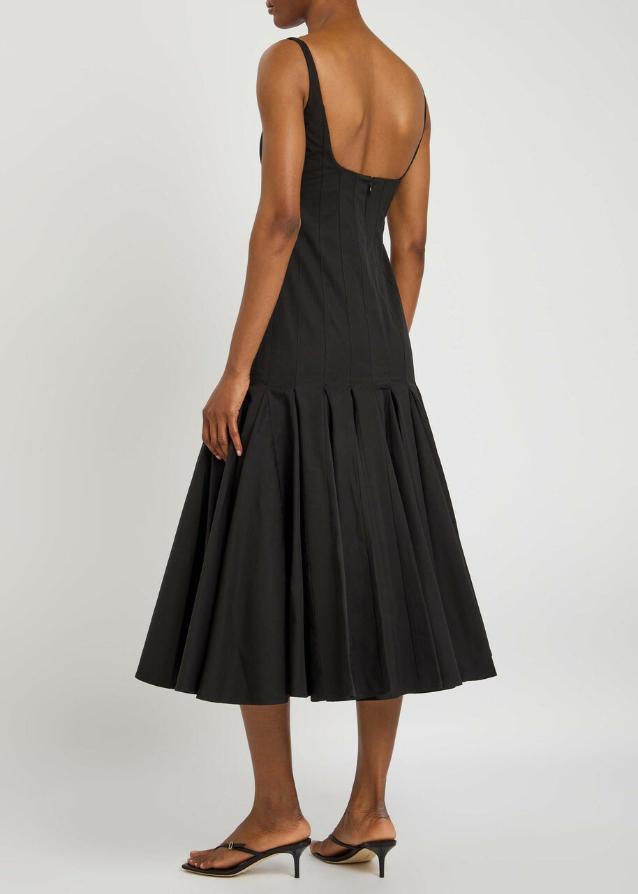 Jacquemus Le Robe Agave Cotton-poplin Midi Dress Black Jacquemus