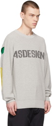 4SDESIGNS Grey Cotton Sweater