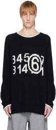 MM6 Maison Margiela Black & White Paneled Sweater