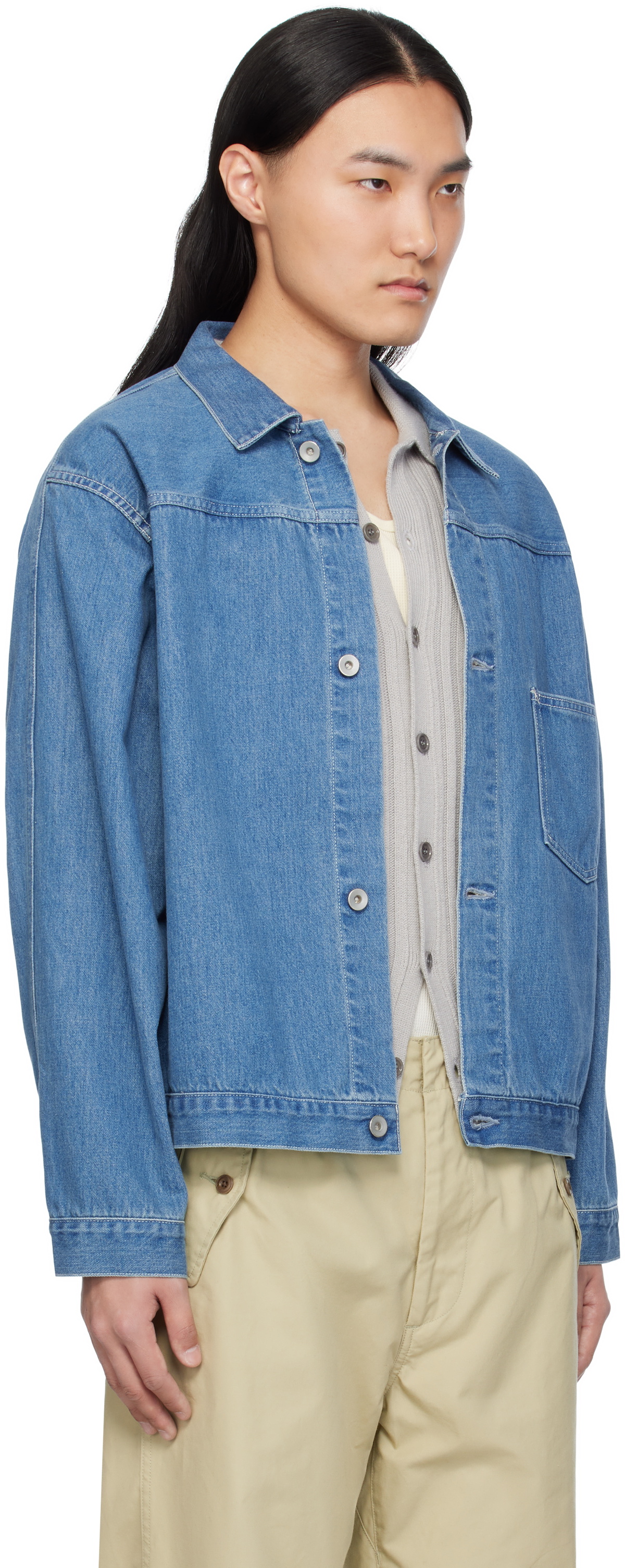 nanamica Blue Short Denim Jacket