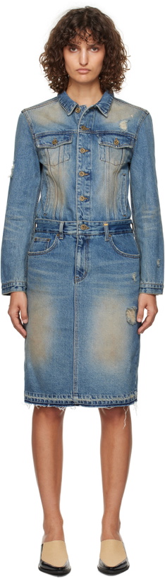 Photo: We11done Blue Washed Denim Midi Dress