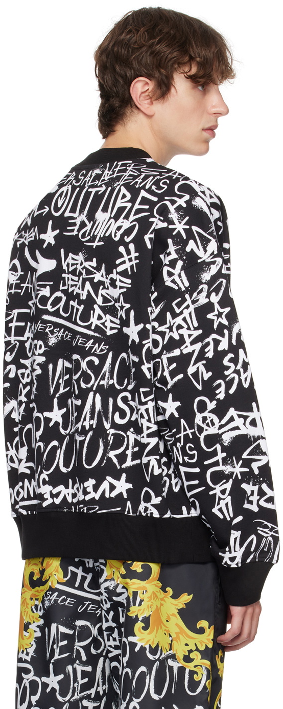 Versace Jeans Couture Black & White Graffiti Sweatshirt Versace