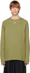 Marine Serre Green Rib Long Sleeve T-Shirt