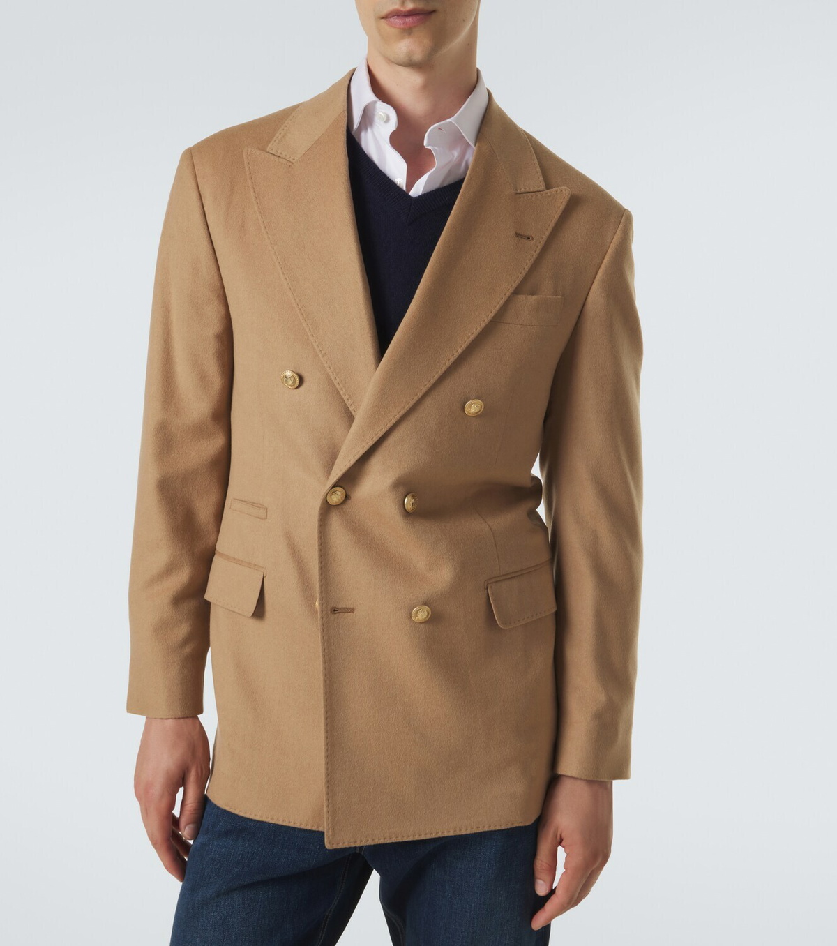 Brunello Cucinelli Camel hair double-breasted suit jacket