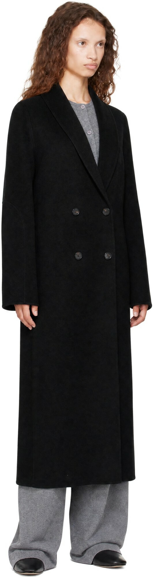LISA YANG Black Doublé Shawl Coat