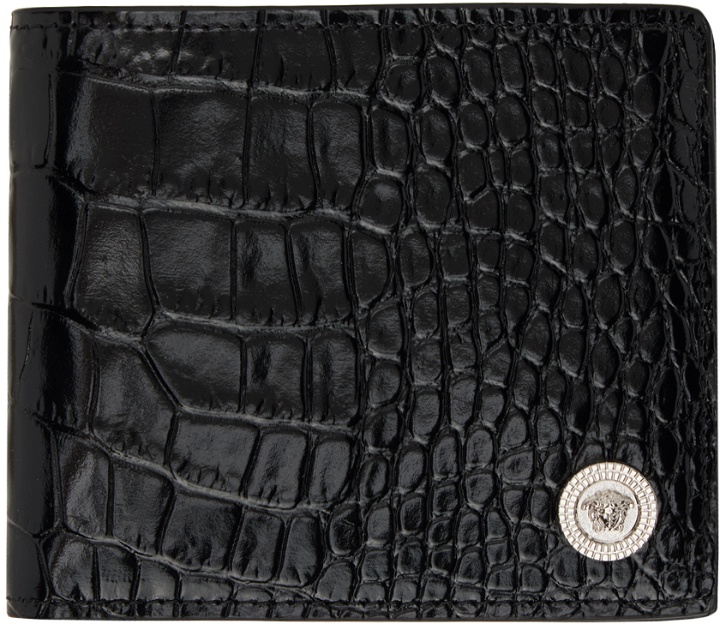 Photo: Versace Black Croc Medusa Biggie Wallet