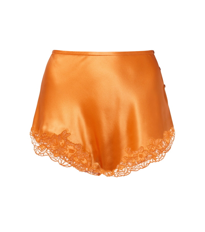 Photo: Saint Laurent Lace-trimmed silk crêpe muslin shorts