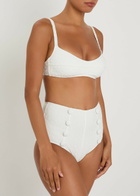 Lisa Marie Fernandez Floral-jacquard Textured Bikini White