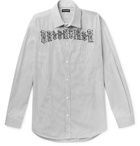 Balenciaga - Logo-Embroidered Striped Cotton-Poplin Shirt - White