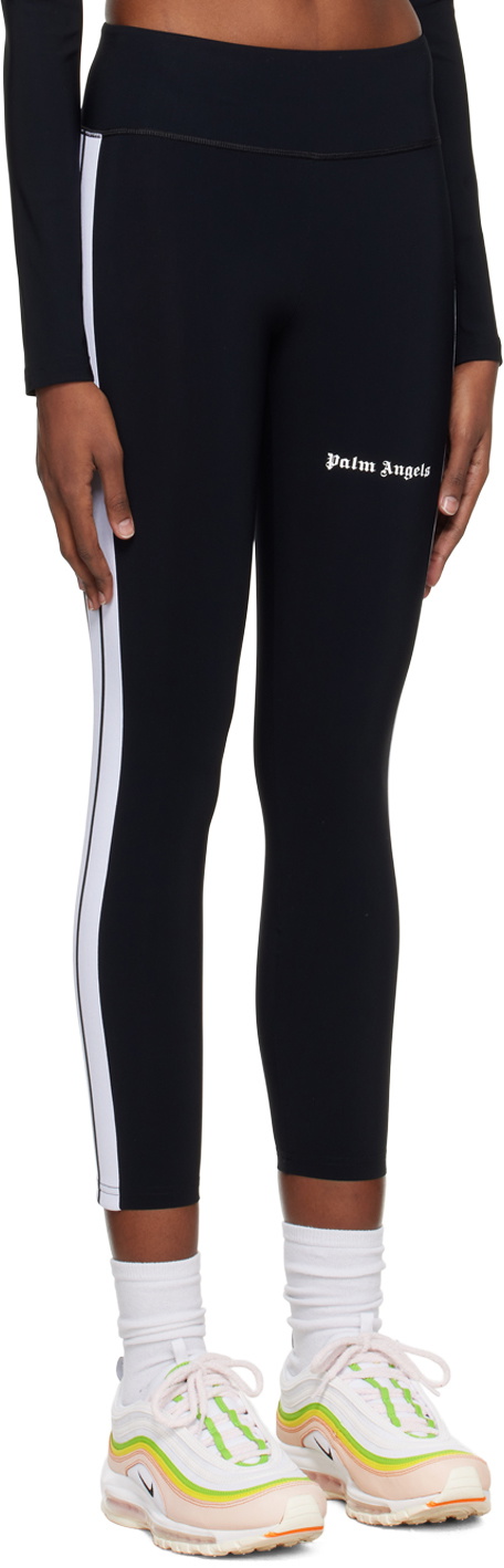 logo-waistband leggings in black - Palm Angels® Official