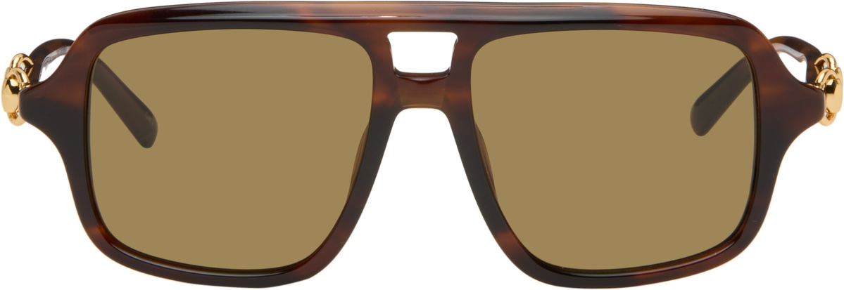 Gucci Brown Navigator Frame Sunglasses