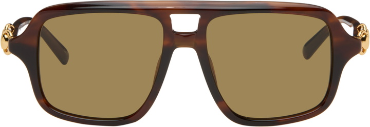 Photo: Gucci Brown Navigator Frame Sunglasses