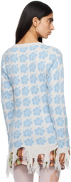 Ashley Williams Blue Ganguro Floral Sweater